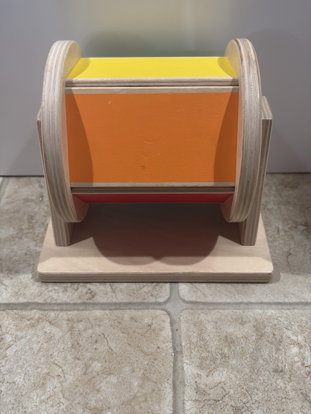 Wooden Educational Spinner Toy - Yellow & Orange